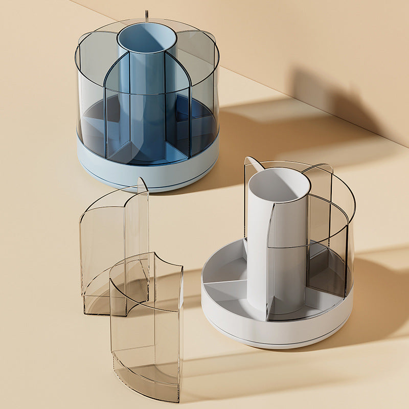 Delicate Transparent Rotating Pen Holder Face Cosmetic Organizer Convenient