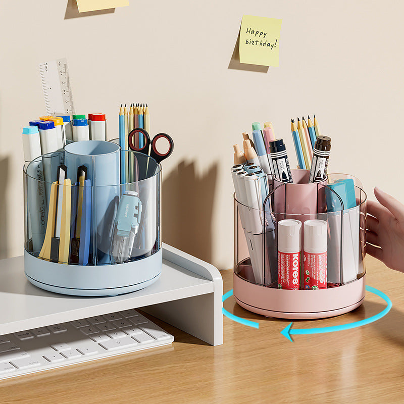 Delicate Transparent Rotating Pen Holder Face Cosmetic Organizer Convenient