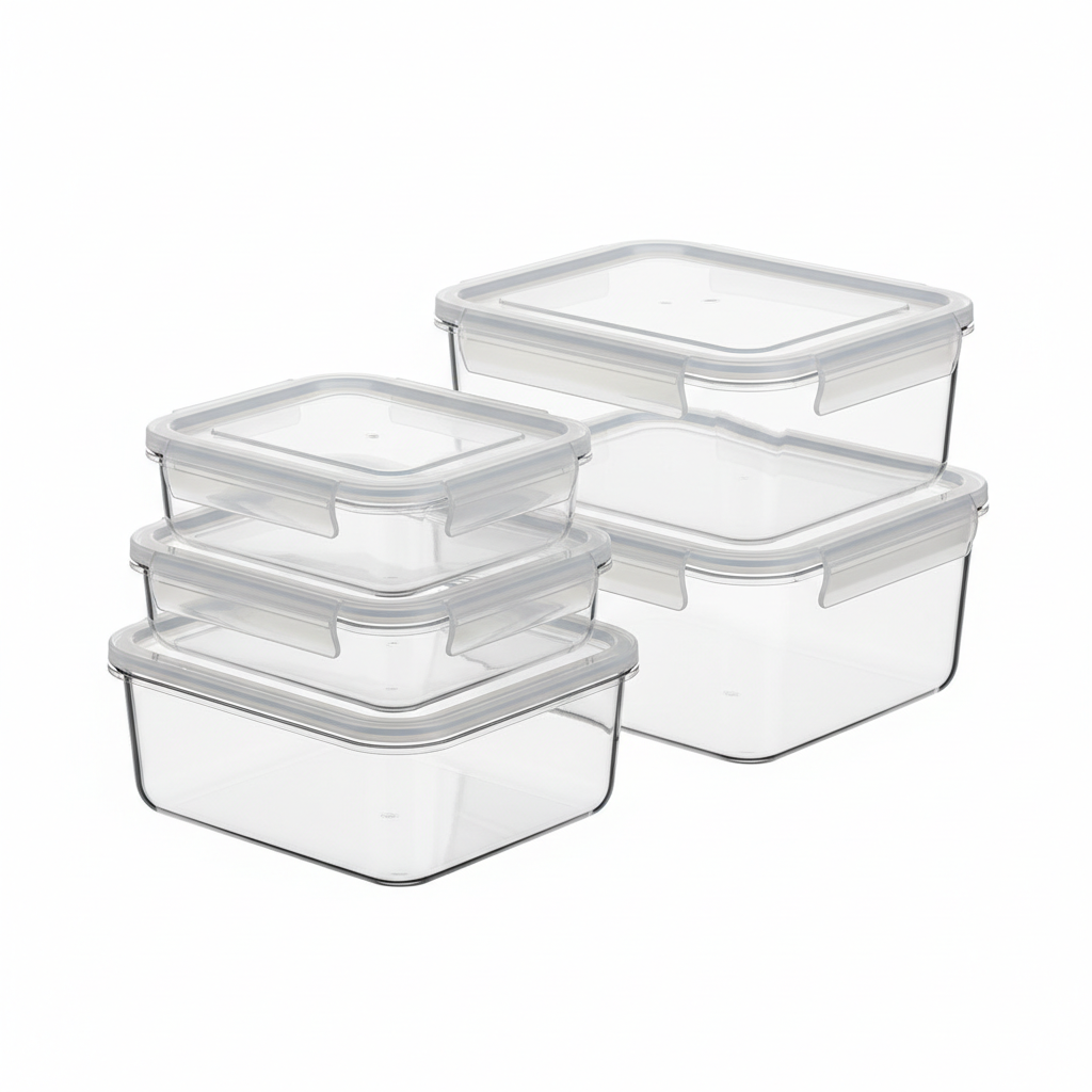 Lot Bacs de Rangement Empilables Transparents